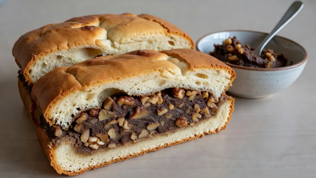 Szybkie ciasto drożdżowe z masą orzechową